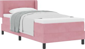 vidaXL Cama Tipo Box Spring Con Cabecera Rosa 190 X 90 Cm Terciopelo Vidaxl