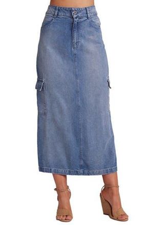 Cloth & Stone Cargo Long Denim Skirt in Pacific Salt Wash at Nordstrom Rack, Size 32