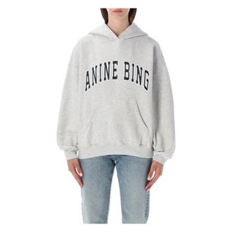 Anine Bing Harvey Sweatshirt - Dames - Hoodies - Grijs - M - Katoen - Hoodies & sweatvesten