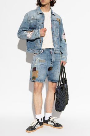 Dsquared2 Boxer Denim Shorts, Mens, Blue
