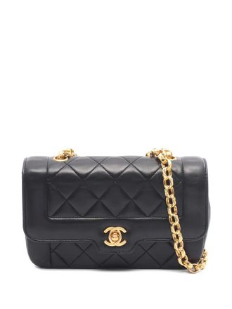 Chanel 1989-1991 mini Diana matelass&eacute; shoulder bag - women - Lambskin - One Size - Black