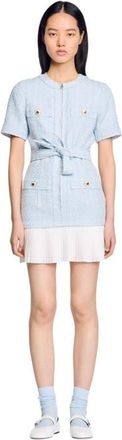Sandro Mini tweed dress in Sky Blue at Nordstrom, Size 40 Eu