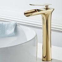 OEM Grifo De Ba&ntilde;o Tipo Cascada, Grifo Mezclador De Lavabo Tipo Cascada, Grifo De Ba&ntilde;o Tipo Cascada Alto, Grifo De Ba&ntilde;o Dorado