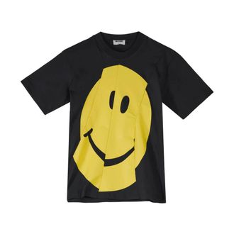 Moschino Tshirt Smile Asimmetrica - female - Moschino - T-Shirts - Black - XS - Tops
