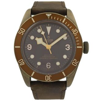 Tudor Pre-owned Tudor Black Bay Bronze Hand Wind Chronometer Brown Dial Mens Watch 79250BM