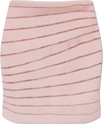 Balmain Korte Rok - Dames - Korte rokken - Roze - S - Leer - Rokken
