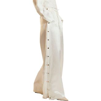 Cynthia Rowley Wide Leg Snap Pants in White at Nordstrom, Size X-Small