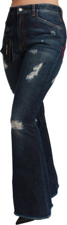Dolce & Gabbana Distressed High-Waist Flare Jeans - Blue