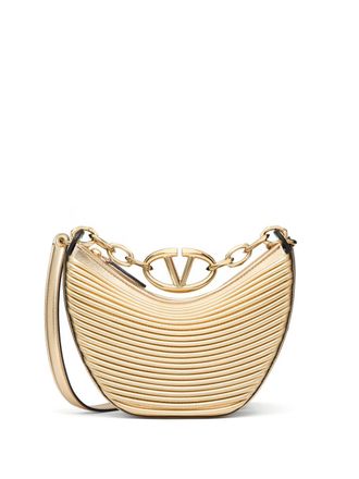 Valentino Garavani mini VLogo Moon Hobo bag - women - Lambskin/Metal/Lambskin - One Size - Gold