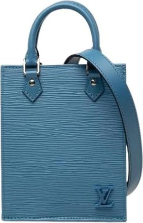 Louis Vuitton Pre-owned Petit Sac Plat - Dames - Vintage Mini Tas - Blauw - ONE Size - Leer - Vintage