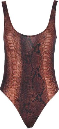 Jean Paul Gaultier Brown And Black Printed Swimsuit