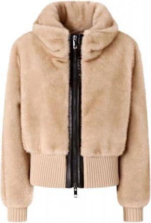 Pinko Bagels Bomber - Dames - Jassen - Beige - M - Wol - Jassen