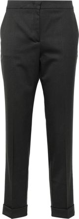 Etro cropped wool trousers - women - Wool/Elastane - 44 - Grey