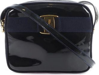 Ferragamo Pre-owned Cross Body Bags, female, Black, Size: ONE SIZE Pre-owned Leather shoulder-bags