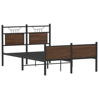 Berkfield Home Durable Bed Frame without Mattress Brown Oak 120x200 cm Engineere | Size: Small Double