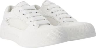 Alexander McQueen Alexander Mcqueen Womens Calfskin Leather Deck Sneaker (Authentic Pre-Loved)