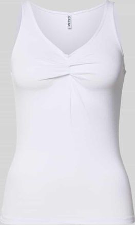 Pieces Slim Fit Top aus Viskose-Mix Modell MALIVA in Weiss, Gr&ouml;&szlig;e XL