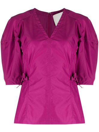 3.1 Phillip Lim V-neck short-sleeve top - Purple