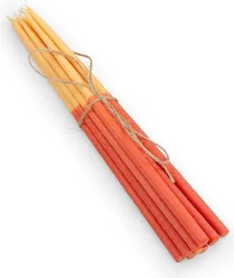 British Colour Standard Thin Taper Candles - Two-Tone - Set of 12 in Saffron/rust at Nordstrom
