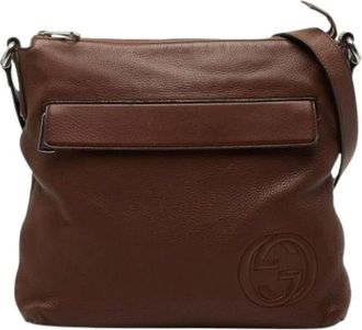 Gucci Pre-owned Cross Body Bags, female, Brown, Size: ONE SIZE Pre-owned Vintage Shoulder Bag