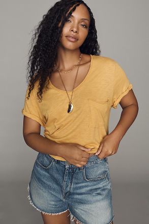 Pilcro Quinn Drapey V-Neck Tee
