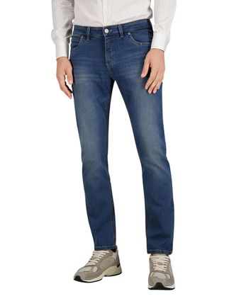 Gardeur pantalon blauw denim, katoen