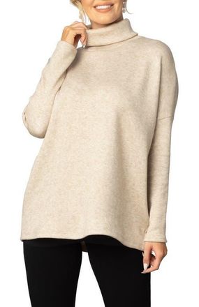 Kiyonna Paris Turtleneck Tunic Sweater in Oatmeal at Nordstrom, Size Medium