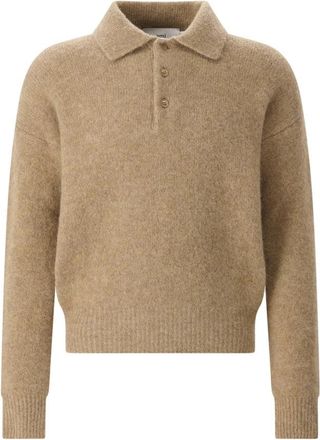 Ami Trui met ronde hals - Heren - Ronde hals truien - Bruin - S - Wol - Truien & Vesten