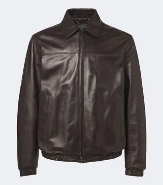 Canali Leather blouson jacket