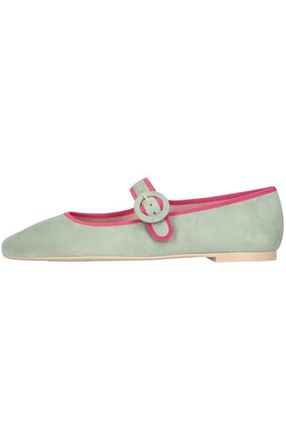 Pretty Ballerinas Square Toe Suede Mary Jane in Green at Nordstrom, Size 39.5