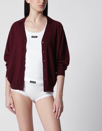Miu Miu Cardigan in amaranth wool