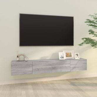 vidaXL Muebles De Pared Para Tv 2 Uds Madera Gris Sonoma 100x30x30 Cm Vidaxl