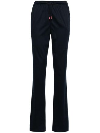 Kiton drawstring-waist straight-leg trousers - Blue