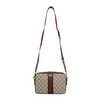 Gucci Tassen, Heren, Beige, ONE Size, Katoen, Ophidia GG Supreme Schoudertas