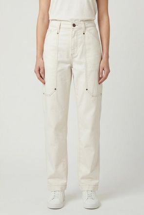 Brunello Cucinelli Off White Relaxed Cotton Trousers, Brand Size 50 (US Size 16)
