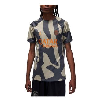 Nike Jordan Air Jordan Dri-FIT Soccer Pre-Match Short-Sleeve Top Logo Tee Stone Iron Grey Magma Orange DZ1343-231