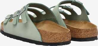Birkenstock Unisex Florida Fresh Sandals Green Pelle Slippers Flat Shoes