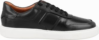 Desa Mens Leather Casual Lace-Ups - Synthetic Sole, Flat Heel, Breathable | Black - 44