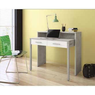 Dmora Escritorio Opaglio, Modular, 2 Cajones, Un Compartimento, 98.6x36.6x86.9h Cm Gris