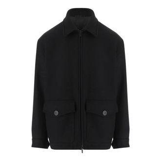 Giorgio Armani Wol en kasjmier jas - Heren - Zomerjassen - Zwart - XL - Wol - Jassen