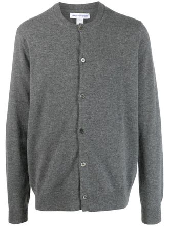 Comme Des Gar&ccedil;ons round-neck knit cardigan - men - Lambs Wool - M - Grey