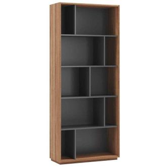 HERDASA Herdasa - Estanter&iacute;a 5 Alturas Modelo 545 Acabado Nogal Claro/grafito. 191 Cm(alto), 80 Cm(ancho), 32 Cm(fondo)