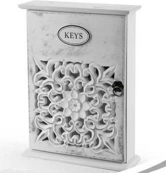 Trade Shop Trade Shop - Cassetta Porta Chiavi Box In Legno Da Parete 20 X 6 X 26 Cm Decoro Keys 784712