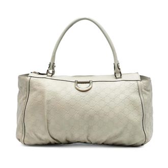 Gucci Pre-owned Tote Bags, female, White, Size: ONE SIZE Pre-owned Leather Tote Bag