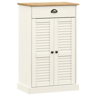 vidaXL Zapatero Vigo Madera Maciza De Pino Blanco 60x35x96 Cm Vidaxl
