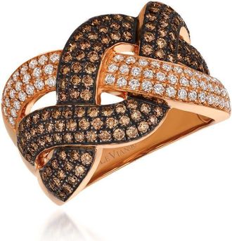 Le Vian Ladies Chocolate Diamonds Rings set in 14K Strawberry Gold
