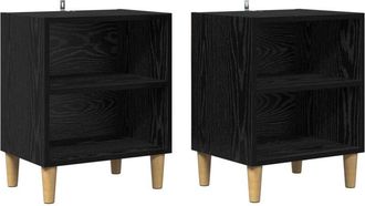 vidaXL Bed Cabinet 2 pcs Black Oak 40 x 30 x 50 cm Engineered Wood vidaXL