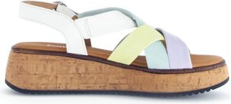 Gabor Platte sandalen - Dames - Sandalen - Veelkleurig - 35 1/2 EU - Leer - Schoenen