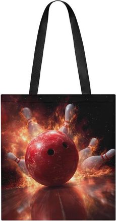 Generic Funny Fire Flames Bowling Tote Bag for Women Men Shoulder Bags Purses Pouch Handbags
