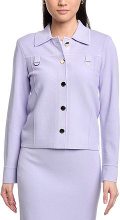 St. John Collared Boxy Knit Jacket